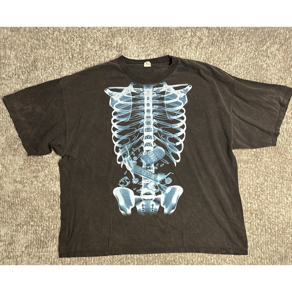 Vintage Anatomy Skeleton X-Ray T-Shirt Size 3XL